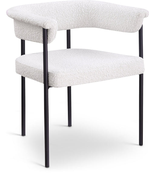 Malin Boucle Fabric Upholstered Dining Chair in Cream, Set of 2 - 410Cream-C