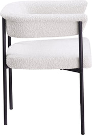 Malin Boucle Fabric Upholstered Dining Chair in Cream, Set of 2 - 410Cream-C