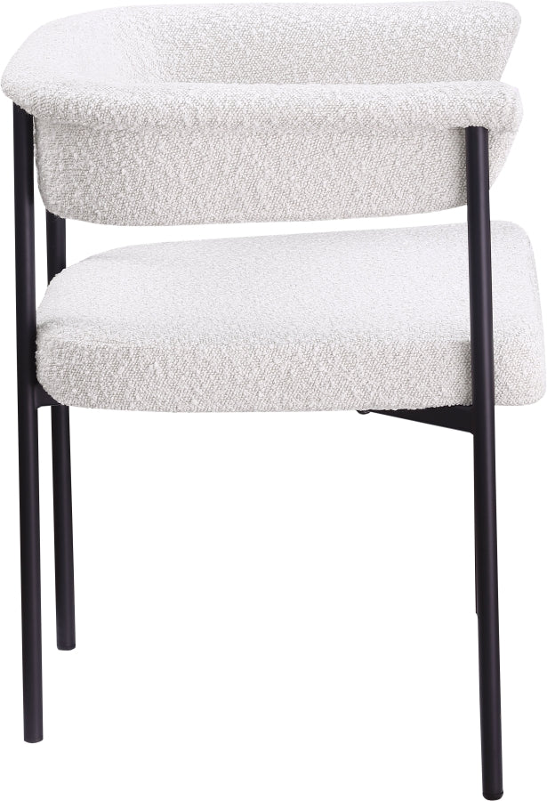 Malin Boucle Fabric Upholstered Dining Chair in Cream, Set of 2 - 410Cream-C