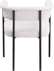 Malin Boucle Fabric Upholstered Dining Chair in Cream, Set of 2 - 410Cream-C
