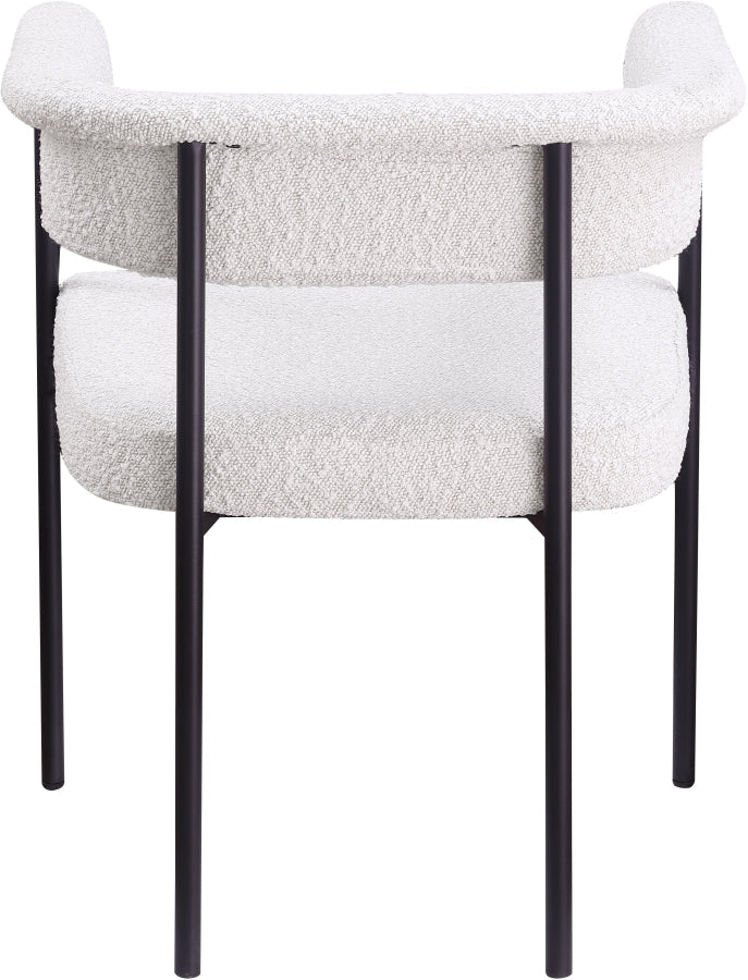 Malin Boucle Fabric Upholstered Dining Chair in Cream, Set of 2 - 410Cream-C