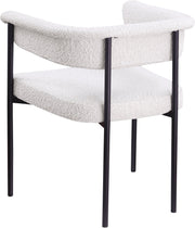 Malin Boucle Fabric Upholstered Dining Chair in Cream, Set of 2 - 410Cream-C