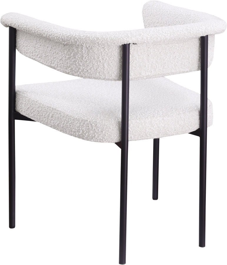 Malin Boucle Fabric Upholstered Dining Chair in Cream, Set of 2 - 410Cream-C