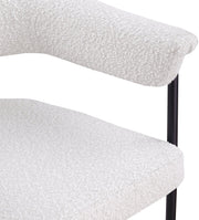 Malin Boucle Fabric Upholstered Dining Chair in Cream, Set of 2 - 410Cream-C