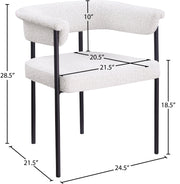 Malin Boucle Fabric Upholstered Dining Chair in Cream, Set of 2 - 410Cream-C