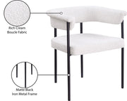Malin Boucle Fabric Upholstered Dining Chair in Cream, Set of 2 - 410Cream-C