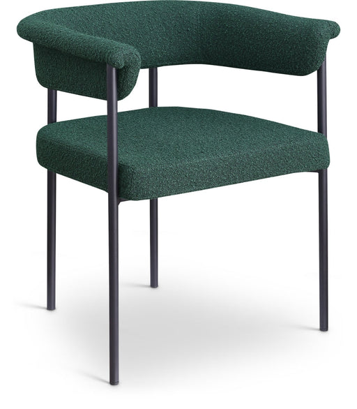 Malin Boucle Fabric Upholstered Dining Chair in Green, Set of 2 - 410Green-C