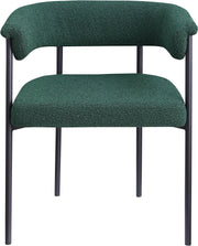 Malin Boucle Fabric Upholstered Dining Chair in Green, Set of 2 - 410Green-C