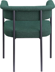 Malin Boucle Fabric Upholstered Dining Chair in Green, Set of 2 - 410Green-C