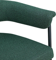 Malin Boucle Fabric Upholstered Dining Chair in Green, Set of 2 - 410Green-C