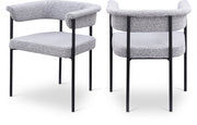 Malin Boucle Fabric Upholstered Dining Chair in Grey, Set of 2 - 410Grey-C