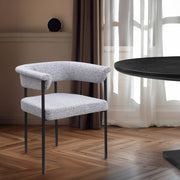 Malin Boucle Fabric Upholstered Dining Chair in Grey, Set of 2 - 410Grey-C