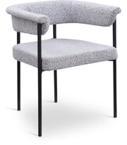 Malin Boucle Fabric Upholstered Dining Chair in Grey, Set of 2 - 410Grey-C