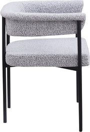 Malin Boucle Fabric Upholstered Dining Chair in Grey, Set of 2 - 410Grey-C