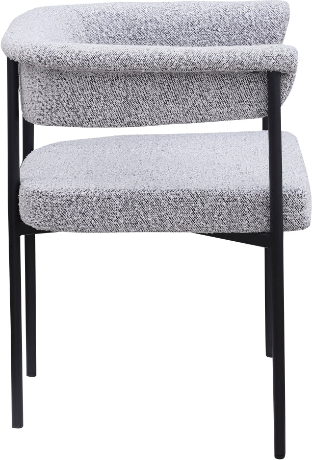 Malin Boucle Fabric Upholstered Dining Chair in Grey, Set of 2 - 410Grey-C