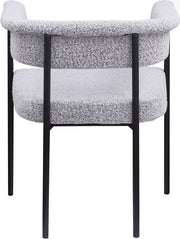 Malin Boucle Fabric Upholstered Dining Chair in Grey, Set of 2 - 410Grey-C