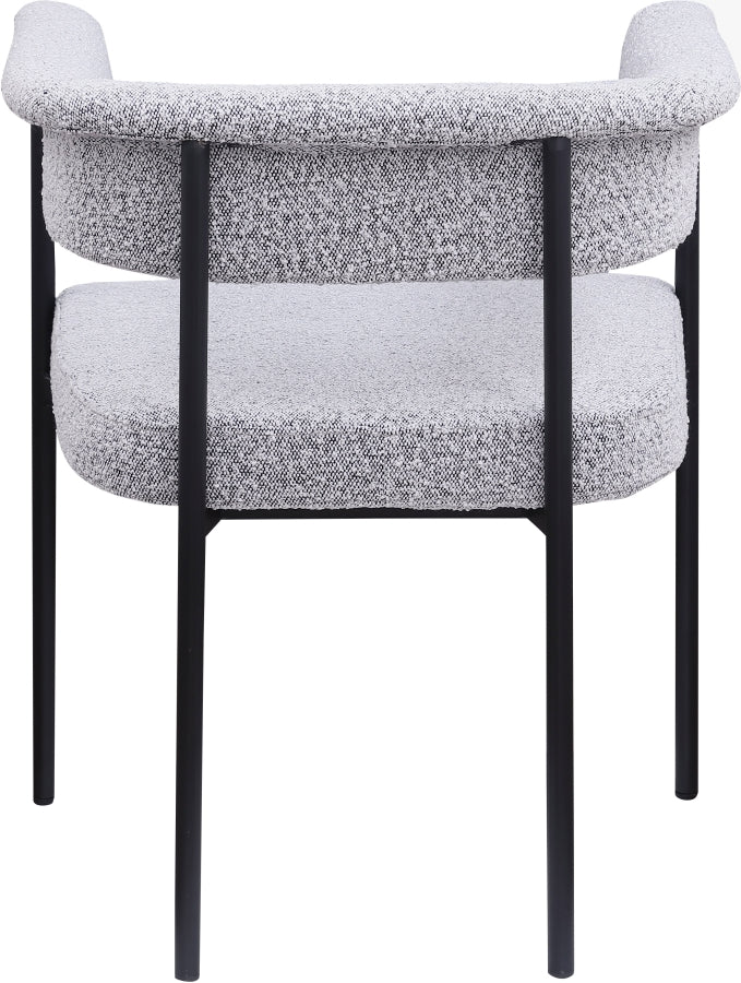 Malin Boucle Fabric Upholstered Dining Chair in Grey, Set of 2 - 410Grey-C