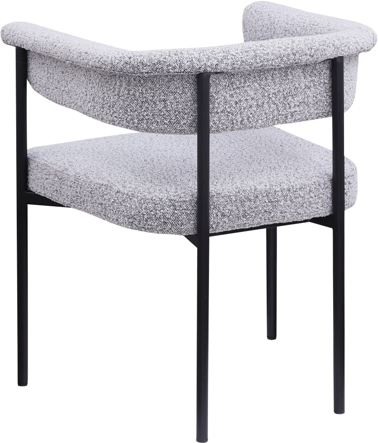 Malin Boucle Fabric Upholstered Dining Chair in Grey, Set of 2 - 410Grey-C