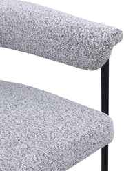 Malin Boucle Fabric Upholstered Dining Chair in Grey, Set of 2 - 410Grey-C