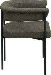 Malin Boucle Fabric Upholstered Dining Chair in Olive, Set of 2 - 410Olive-C