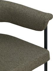 Malin Boucle Fabric Upholstered Dining Chair in Olive, Set of 2 - 410Olive-C