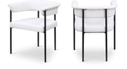 Malin Linen Textured Fabric Upholstered Dining Chair in Cream, Set of 2 - 420Cream-C