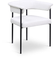 Malin Linen Textured Fabric Upholstered Dining Chair in Cream, Set of 2 - 420Cream-C