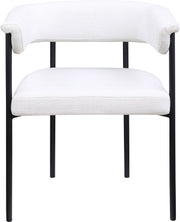 Malin Linen Textured Fabric Upholstered Dining Chair in Cream, Set of 2 - 420Cream-C