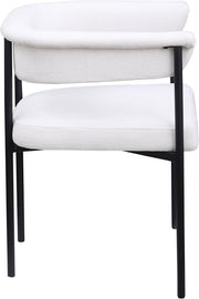 Malin Linen Textured Fabric Upholstered Dining Chair in Cream, Set of 2 - 420Cream-C