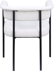 Malin Linen Textured Fabric Upholstered Dining Chair in Cream, Set of 2 - 420Cream-C