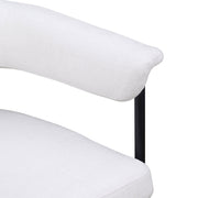 Malin Linen Textured Fabric Upholstered Dining Chair in Cream, Set of 2 - 420Cream-C