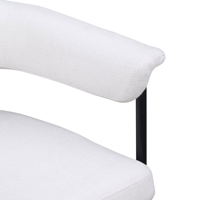 Malin Linen Textured Fabric Upholstered Dining Chair in Cream, Set of 2 - 420Cream-C