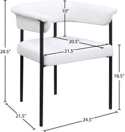 Malin Linen Textured Fabric Upholstered Dining Chair in Cream, Set of 2 - 420Cream-C