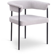 Malin Linen Textured Fabric Upholstered Dining Chair in Grey, Set of 2 - 420Grey-C