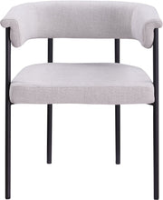 Malin Linen Textured Fabric Upholstered Dining Chair in Grey, Set of 2 - 420Grey-C