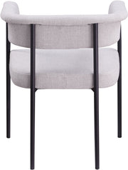 Malin Linen Textured Fabric Upholstered Dining Chair in Grey, Set of 2 - 420Grey-C