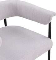 Malin Linen Textured Fabric Upholstered Dining Chair in Grey, Set of 2 - 420Grey-C