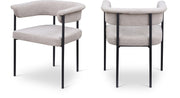 Malin Linen Textured Fabric Upholstered Dining Chair in Taupe, Set of 2 - 420Taupe-C