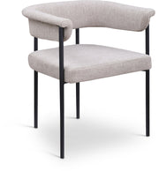 Malin Linen Textured Fabric Upholstered Dining Chair in Taupe, Set of 2 - 420Taupe-C
