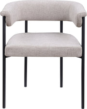 Malin Linen Textured Fabric Upholstered Dining Chair in Taupe, Set of 2 - 420Taupe-C