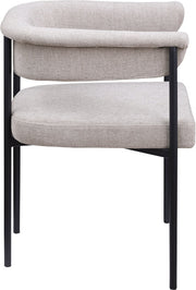 Malin Linen Textured Fabric Upholstered Dining Chair in Taupe, Set of 2 - 420Taupe-C