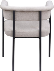 Malin Linen Textured Fabric Upholstered Dining Chair in Taupe, Set of 2 - 420Taupe-C