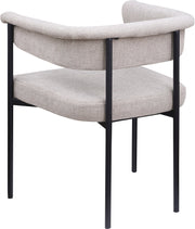 Malin Linen Textured Fabric Upholstered Dining Chair in Taupe, Set of 2 - 420Taupe-C