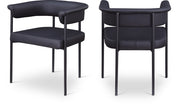 Malin Vegan Leather Upholstered Dining Chair in Black, Set of 2 - 427Black-C