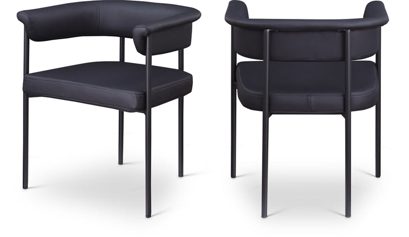 Malin Vegan Leather Upholstered Dining Chair in Black, Set of 2 - 427Black-C