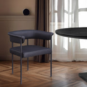 Malin Vegan Leather Upholstered Dining Chair in Black, Set of 2 - 427Black-C
