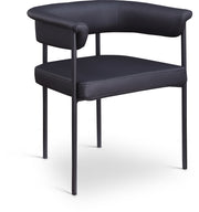Malin Vegan Leather Upholstered Dining Chair in Black, Set of 2 - 427Black-C