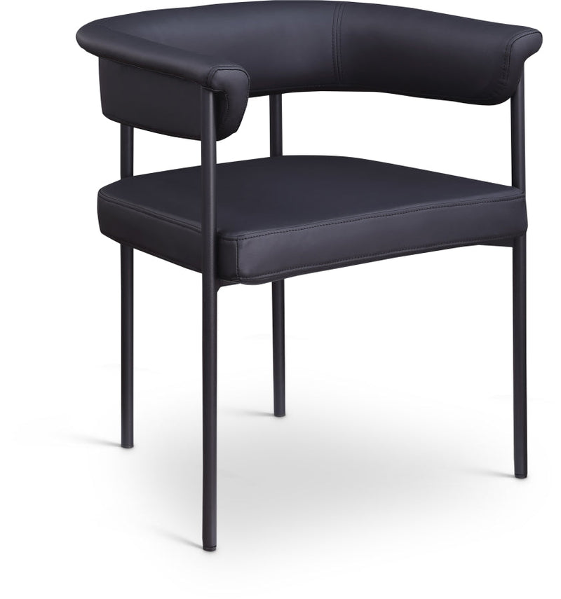 Malin Vegan Leather Upholstered Dining Chair in Black, Set of 2 - 427Black-C