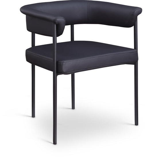 Malin Vegan Leather Upholstered Dining Chair in Black, Set of 2 - 427Black-C