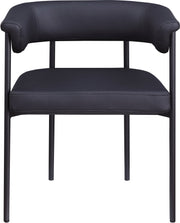 Malin Vegan Leather Upholstered Dining Chair in Black, Set of 2 - 427Black-C